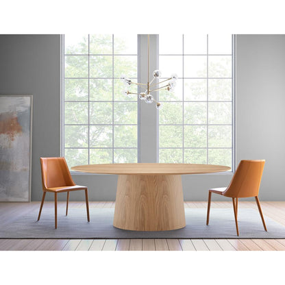 Euro Style - Deodat 79inW Oval Dining Table, Oak - 38632OAK-KIT veiw 4