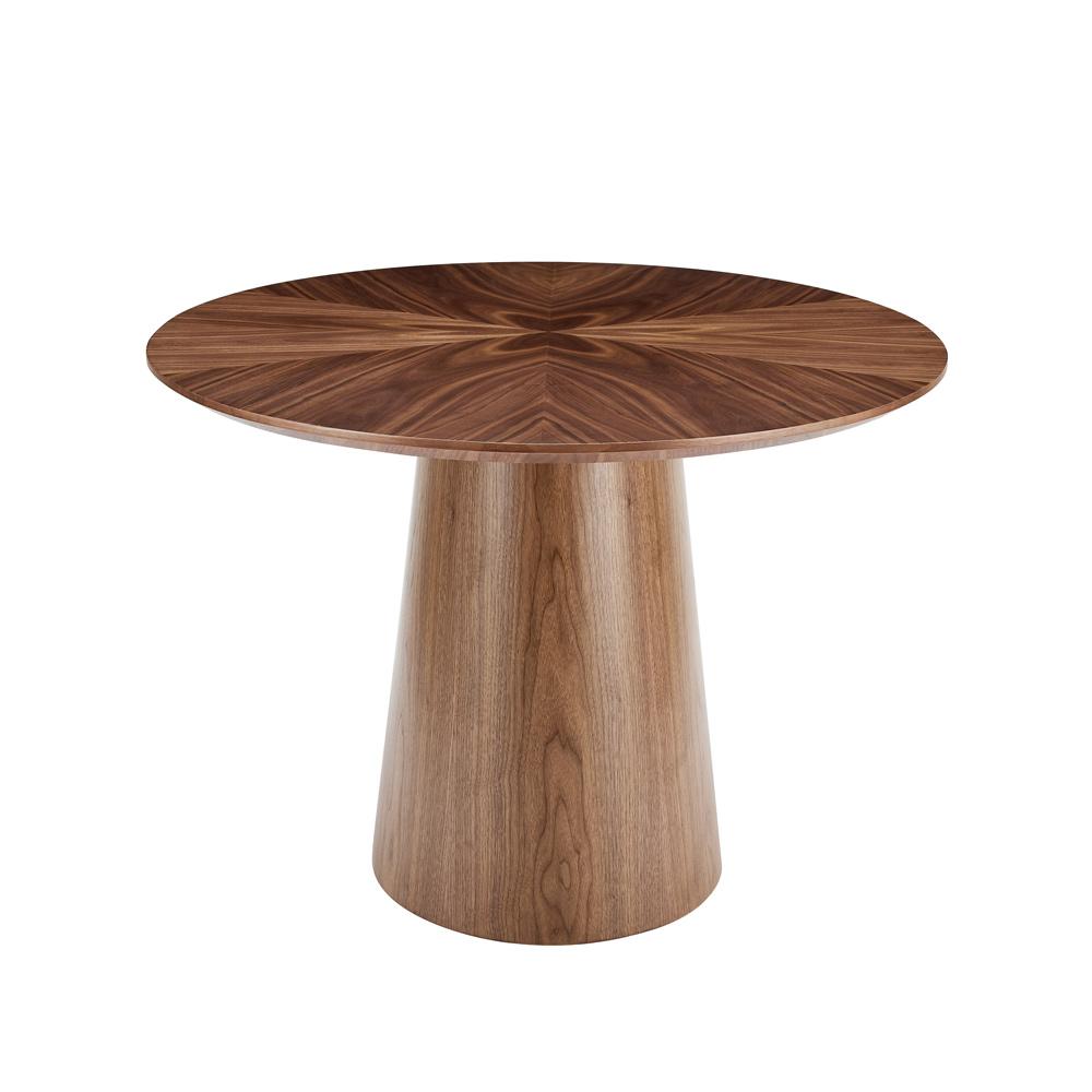Euro Style - Deodat 79inW Oval Dining Table, American Walnut in Star Pattern - 38666WAL-KIT veiw 3