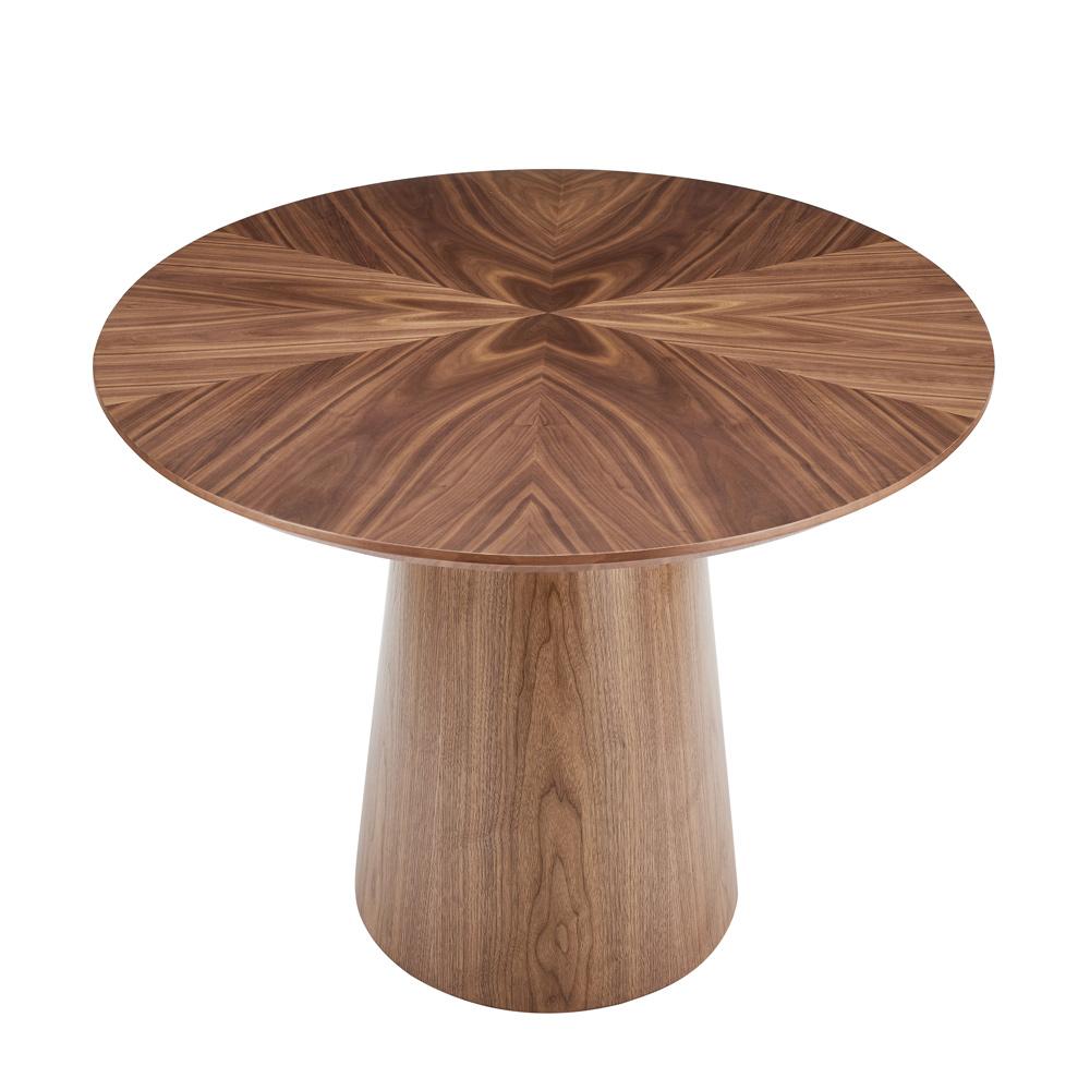 Euro Style - Deodat 79inW Oval Dining Table, American Walnut in Star Pattern - 38666WAL-KIT veiw 4
