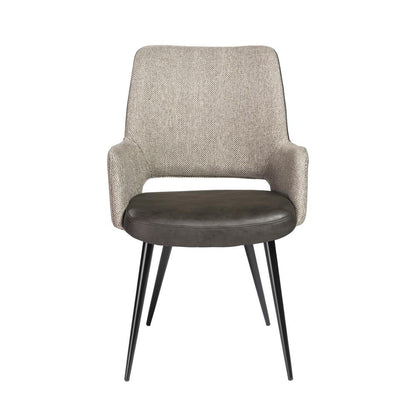 Euro Style - Desi Leatherette and Fabric Armchair, Warm Gray/Charcoal Gray/Black - 30494DKGRY veiw 1