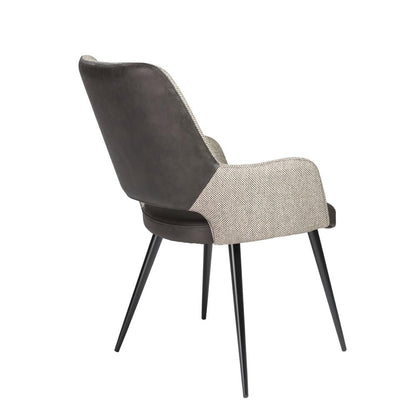 Euro Style - Desi Leatherette and Fabric Armchair, Warm Gray/Charcoal Gray/Black - 30494DKGRY veiw 4