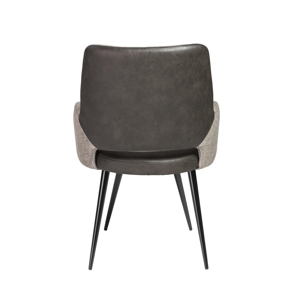 Euro Style - Desi Leatherette and Fabric Armchair, Warm Gray/Charcoal Gray/Black - 30494DKGRY veiw 5