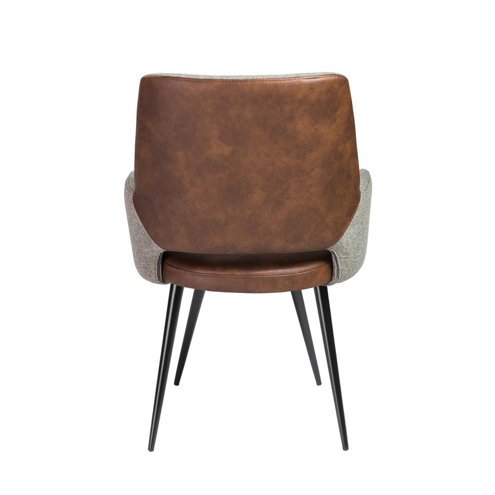 Euro Style - Desi Leatherette and Fabric Armchair, Heather Gray/Dark Brown/Black - 30494LTBRN veiw 5