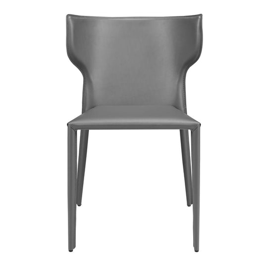 Euro Style - Divinia Regenerated Leather Stacking Chairs, Gray - Set of 2 - 38976GRY veiw 2