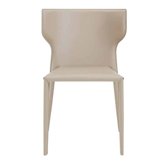 Euro Style - Divinia Regenerated Leather Stacking Chairs, Taupe - Set of 2 - 38976LTGRY veiw 2