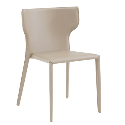 Euro Style - Divinia Regenerated Leather Stacking Chairs, Taupe - Set of 2 - 38976LTGRY veiw 3