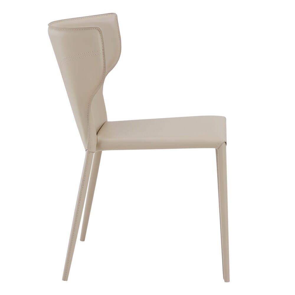 Euro Style - Divinia Regenerated Leather Stacking Chairs, Taupe - Set of 2 - 38976LTGRY veiw 4