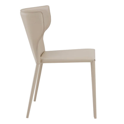 Euro Style - Divinia Regenerated Leather Stacking Chairs, Taupe - Set of 2 - 38976LTGRY veiw 4