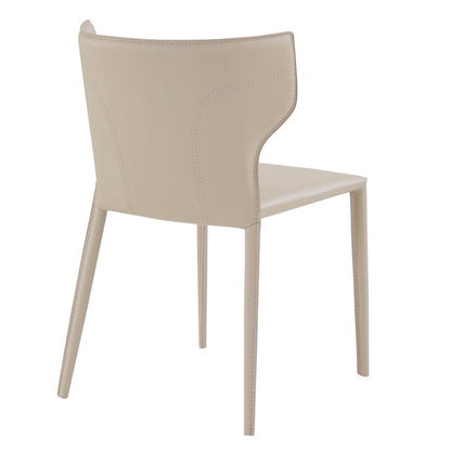 Euro Style - Divinia Regenerated Leather Stacking Chairs, Taupe - Set of 2 - 38976LTGRY veiw 5