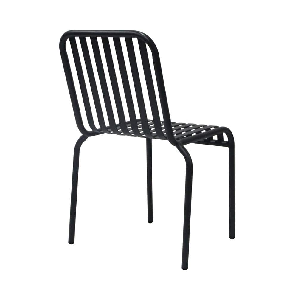 Euro Style - Enid Stackable Outdoor Side Chairs, Black - Set of 2 - 90730-BLK veiw 5