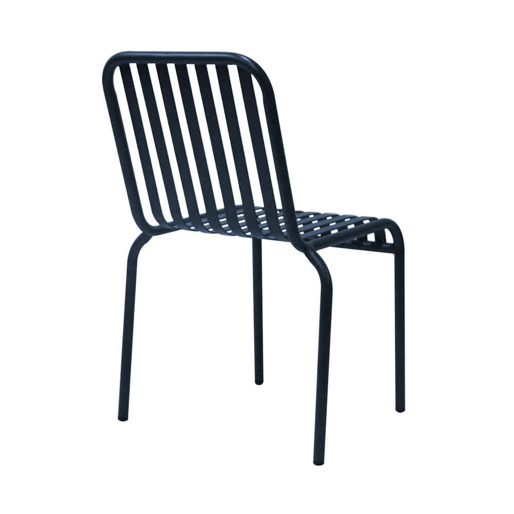 Euro Style - Enid Stackable Outdoor Side Chairs, Dark Blue - Set of 2 - 90730-DKBLU veiw 5