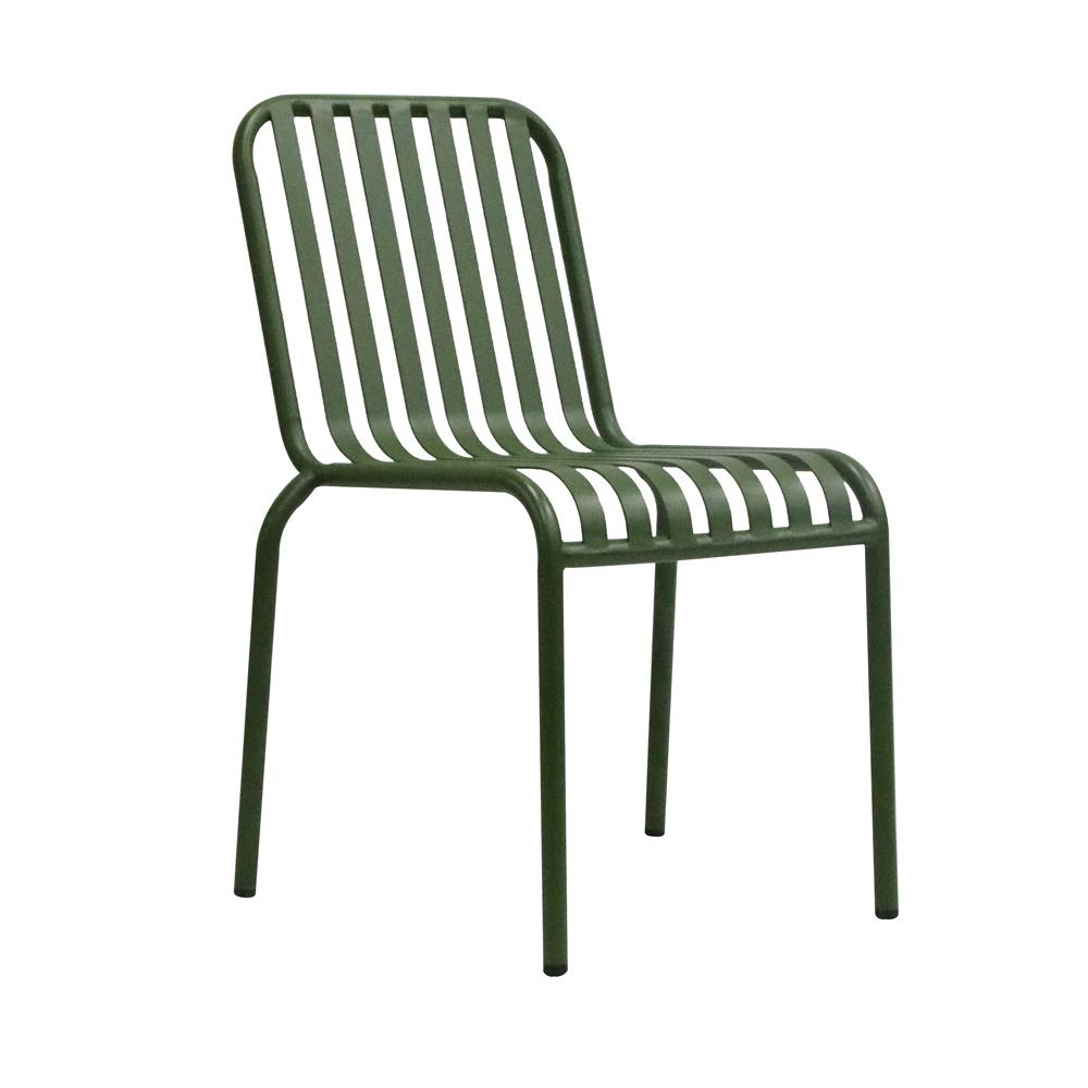 Euro Style - Enid Stackable Outdoor Side Chairs, Dark Green - Set of 2 - 90730-DKGRN veiw 3
