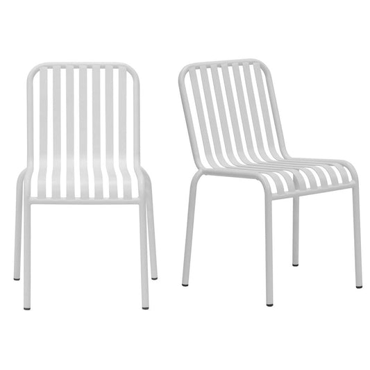 Euro Style - Enid Stackable Outdoor Side Chairs, White - Set of 2 - 90730-WHT veiw 1