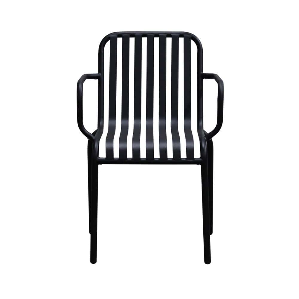 Euro Style - Enid Stackable Outdoor Armchairs, Black - Set of 2 - 90740-BLK veiw 2