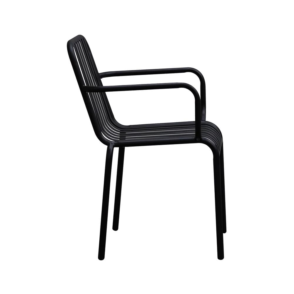 Euro Style - Enid Stackable Outdoor Armchairs, Black - Set of 2 - 90740-BLK veiw 4