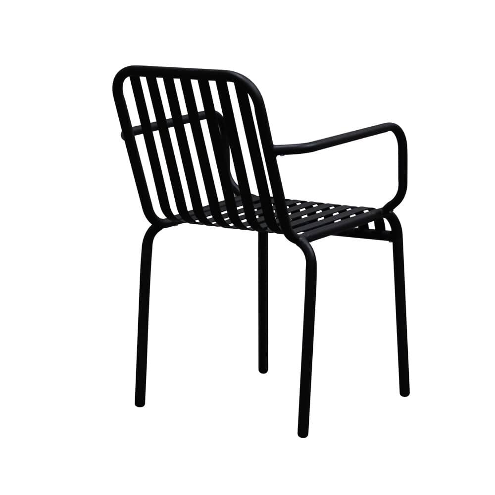 Euro Style - Enid Stackable Outdoor Armchairs, Black - Set of 2 - 90740-BLK veiw 5