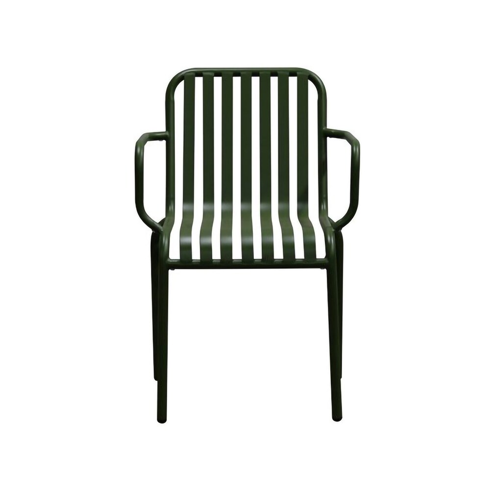 Euro Style - Enid Stackable Outdoor Armchairs, Dark Green - Set of 2 - 90740-DKGRN veiw 2