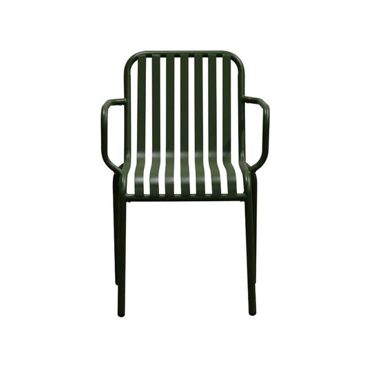 Euro Style - Enid Stackable Outdoor Armchairs, Dark Green - Set of 2 - 90740-DKGRN veiw 2