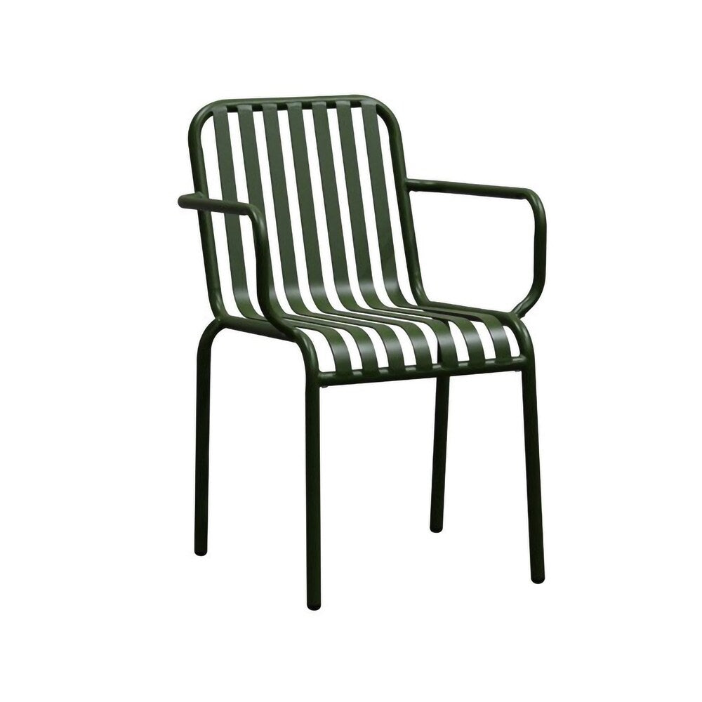 Euro Style - Enid Stackable Outdoor Armchairs, Dark Green - Set of 2 - 90740-DKGRN veiw 3