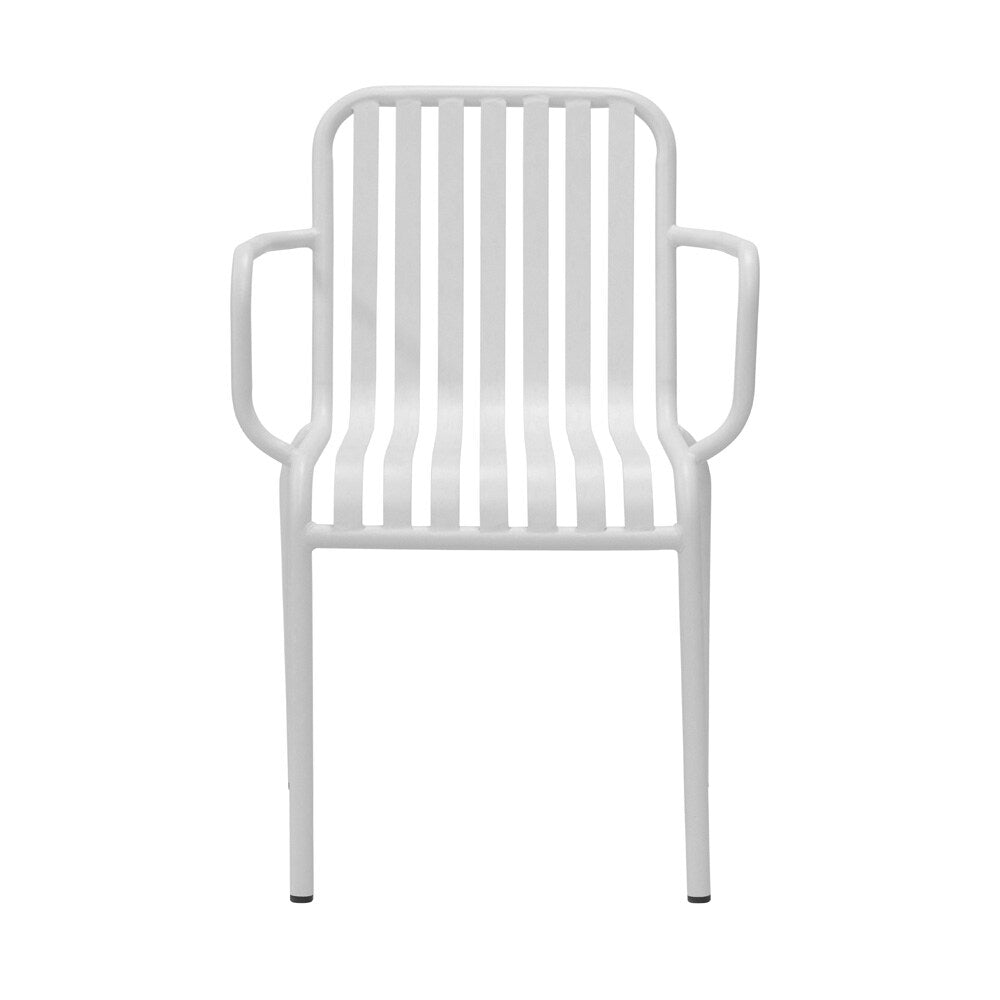 Euro Style - Enid Stackable Outdoor Armchairs, White - Set of 2 - 90740-WHT veiw 2