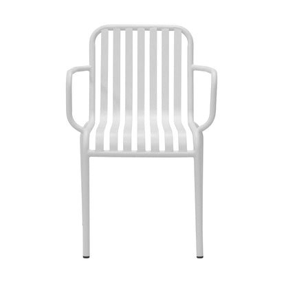 Euro Style - Enid Stackable Outdoor Armchairs, White - Set of 2 - 90740-WHT veiw 2