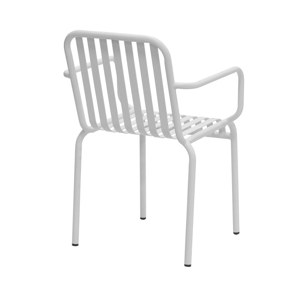 Euro Style - Enid Stackable Outdoor Armchairs, White - Set of 2 - 90740-WHT veiw 5