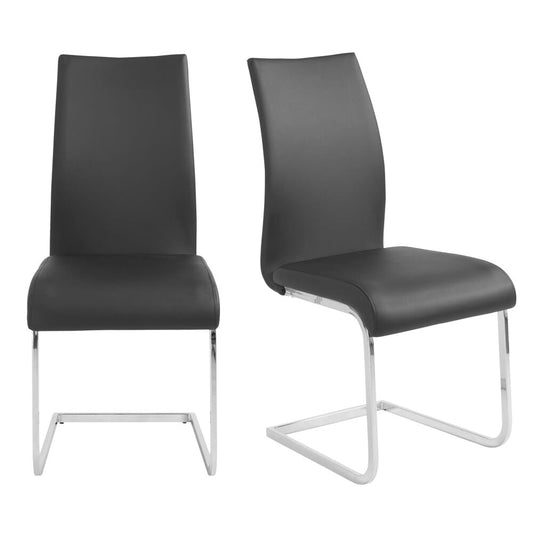 Euro Style - Epifania Dining Chairs, Black/Chrome - Set of 2 - 05093BLK-MP2 veiw 1