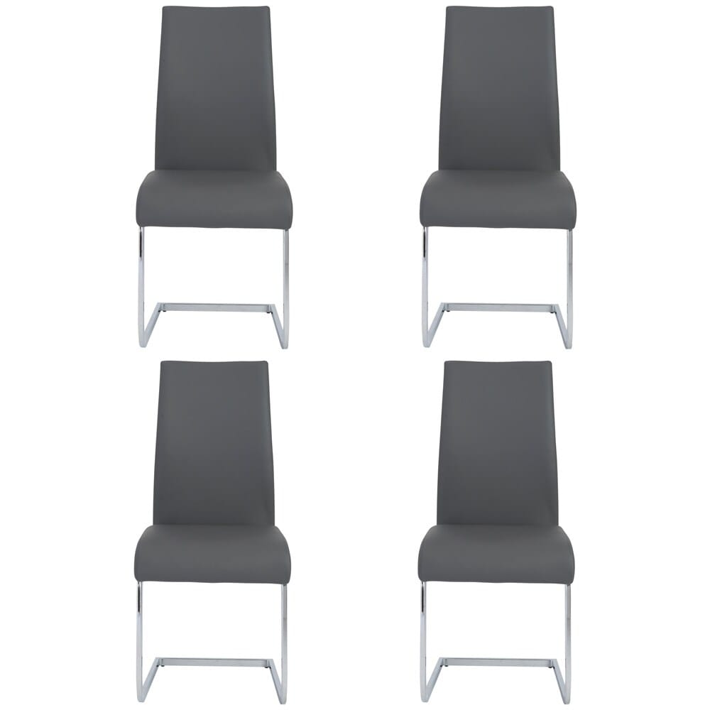 Euro Style - Epifania Dining Chairs, Gray/Chrome - Set of 4 - 05093GRY veiw 1