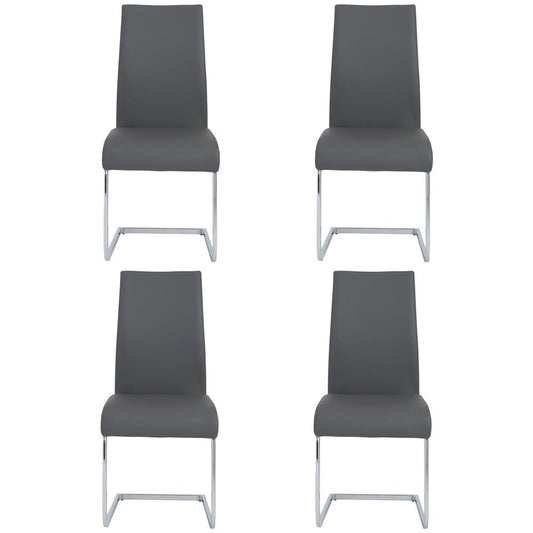 Euro Style - Epifania Dining Chairs, Gray/Chrome - Set of 4 - 05093GRY veiw 1