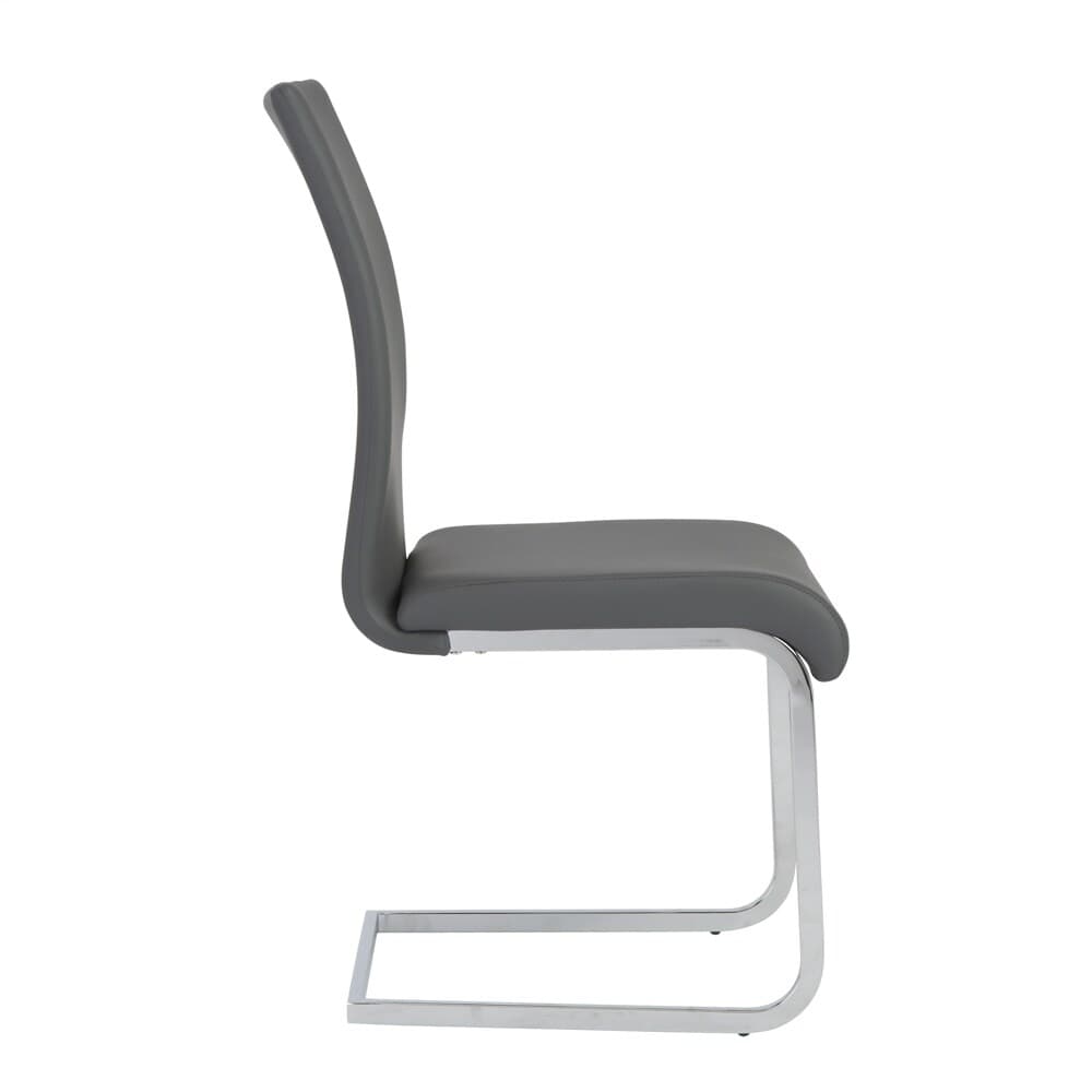 Euro Style - Epifania Dining Chairs, Gray/Chrome - Set of 4 - 05093GRY veiw 3