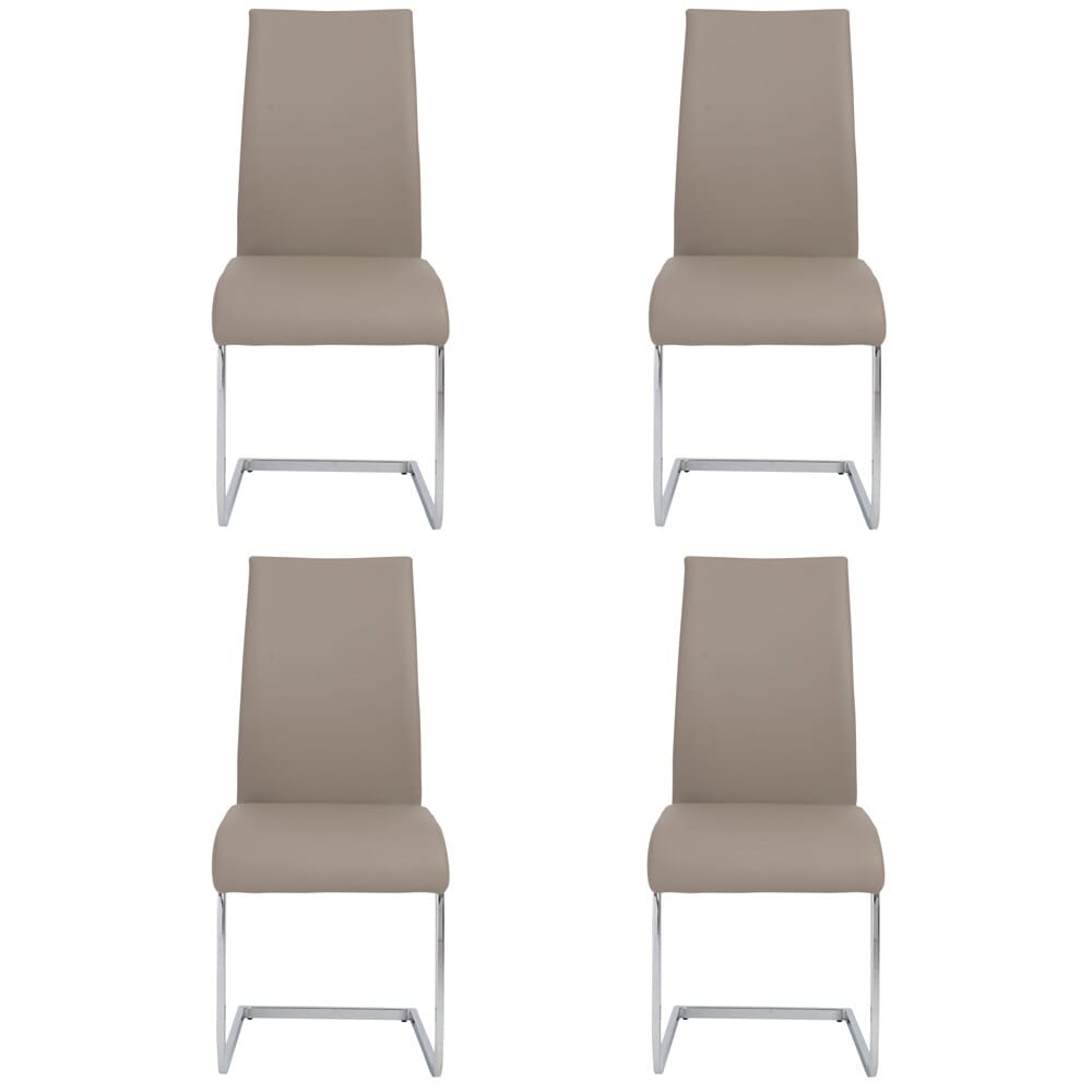 Euro Style - Epifania Dining Chairs, Taupe/Chrome - Set of 4 - 05093TPE veiw 1