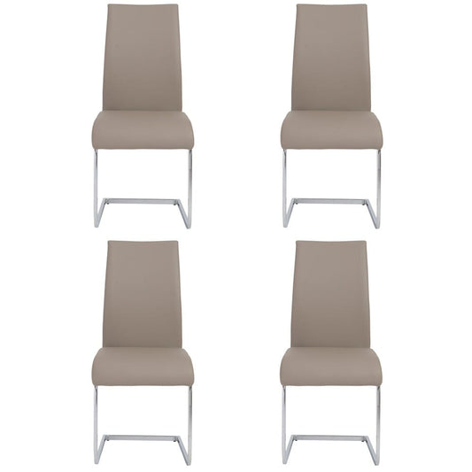Euro Style - Epifania Dining Chairs, Taupe/Chrome - Set of 4 - 05093TPE veiw 1