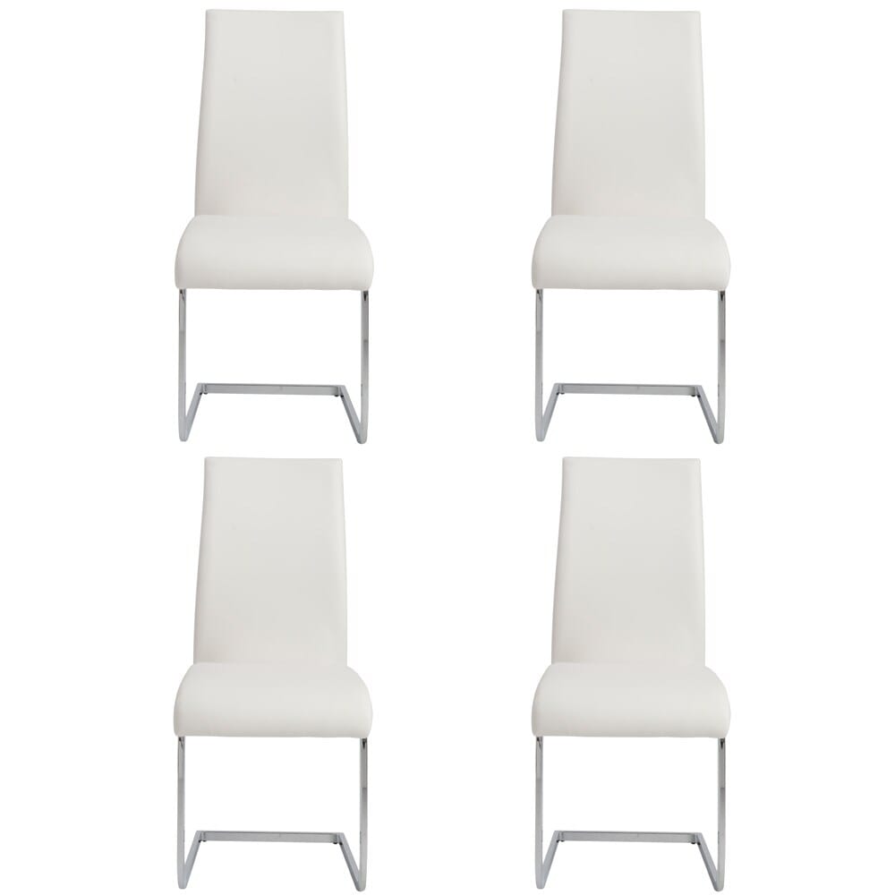 Euro Style - Epifania Dining Chairs, White/Chrome - Set of 4 - 05093WHT veiw 1