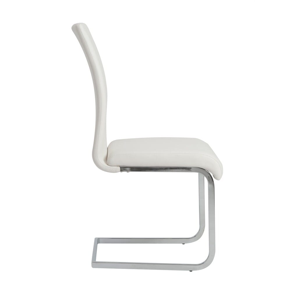 Euro Style - Epifania Dining Chairs, White/Chrome - Set of 4 - 05093WHT veiw 3