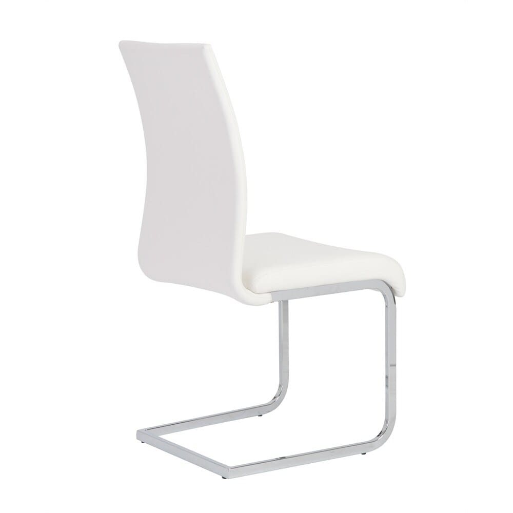 Euro Style - Epifania Dining Chairs, White/Chrome - Set of 4 - 05093WHT veiw 4