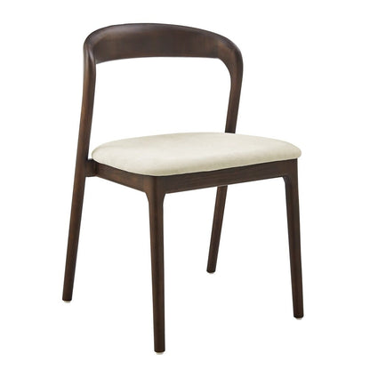 Euro Style - Estelle Fabric Side Chair, Natural/Dark Walnut - 91020-NAT veiw 2