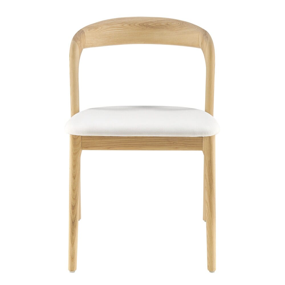 Euro Style - Estelle Fabric Side Chair, White/Natural Ash - 91020-WHT veiw 1