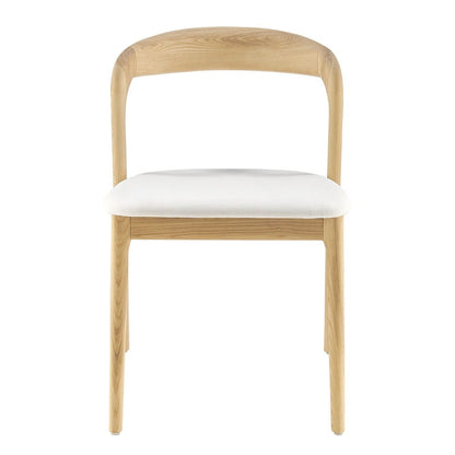 Euro Style - Estelle Fabric Side Chair, White/Natural Ash - 91020-WHT veiw 1