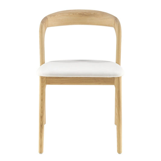 Euro Style - Estelle Fabric Side Chair, White/Natural Ash - 91020-WHT veiw 1