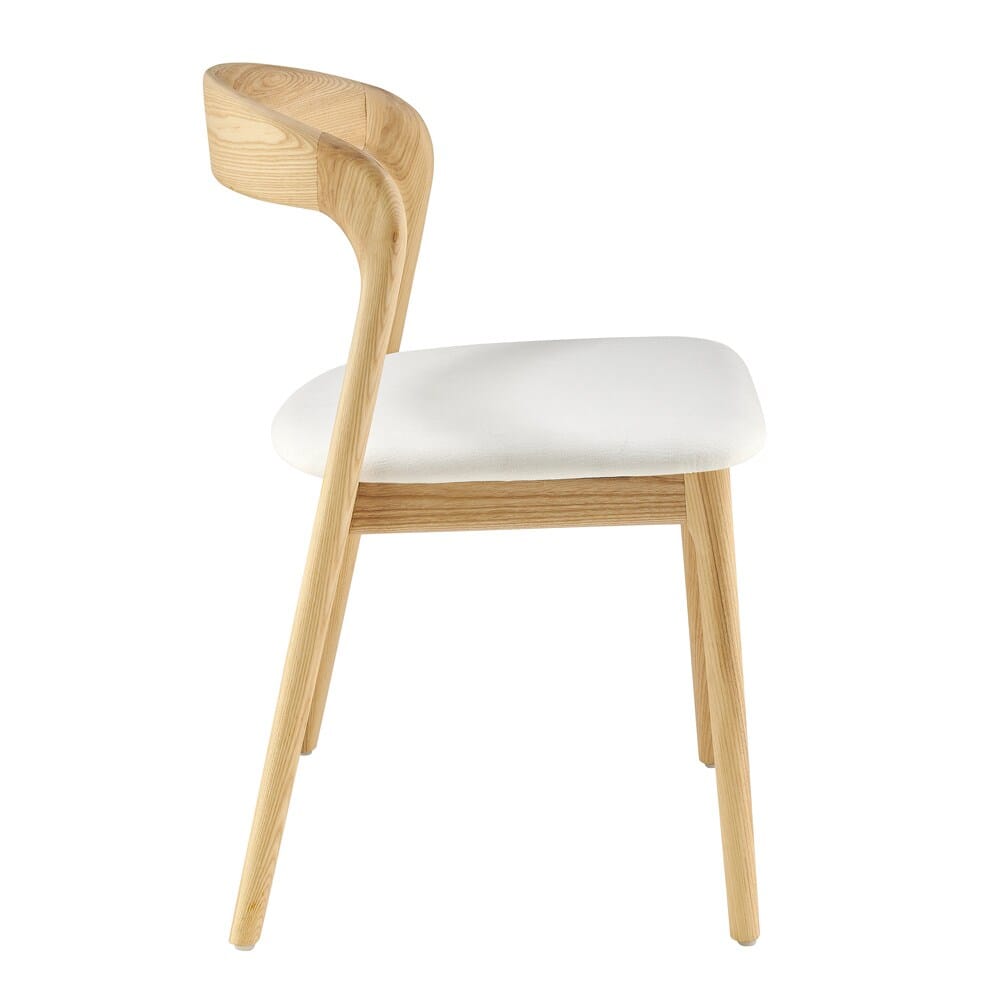 Euro Style - Estelle Fabric Side Chair, White/Natural Ash - 91020-WHT veiw 3