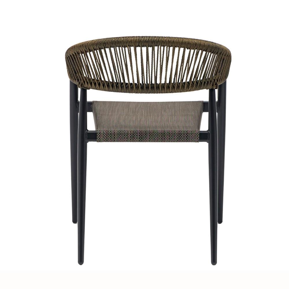 Euro Style - Iselin Mesh and Rope Stackable Outdoor Armchairs, Brown Bronze/Black - Set of 2 - 90614-BRN veiw 6