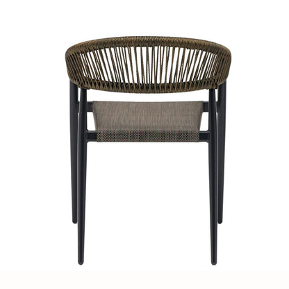 Euro Style - Iselin Mesh and Rope Stackable Outdoor Armchairs, Brown Bronze/Black - Set of 2 - 90614-BRN veiw 6