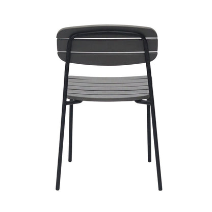 Euro Style - Kalmar Stackable Armless Outdoor Side Chairs, Dark Gray/Black - Set of 2 - 90790-DKGRY veiw 5