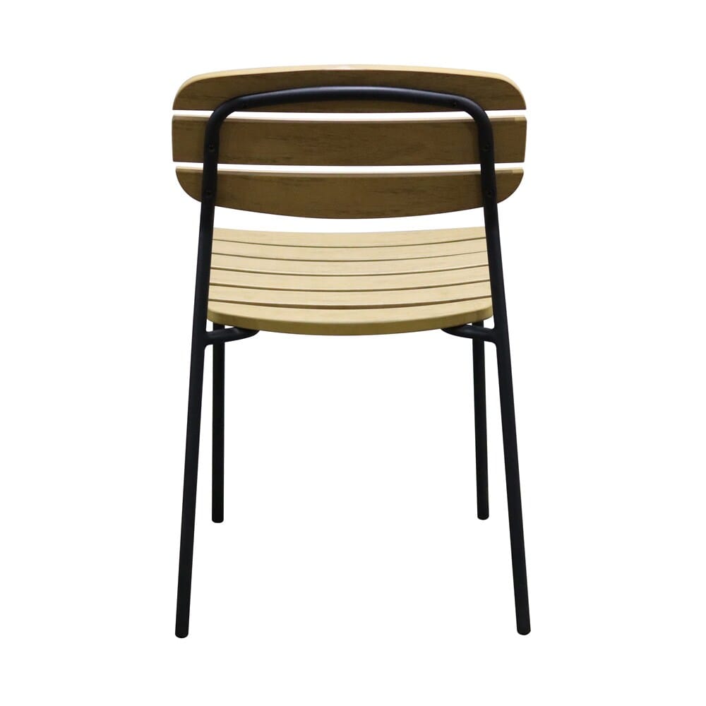 Euro Style - Kalmar Stackable Armless Outdoor Side Chairs, Natural/Black - Set of 2 - 90790-NAT veiw 6