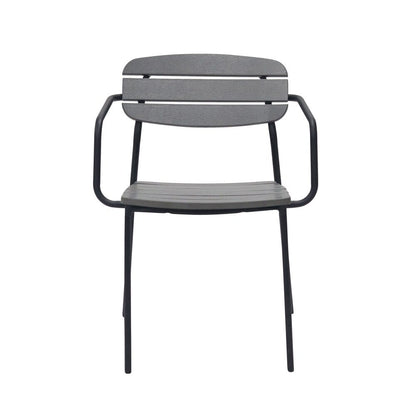Euro Style - Kalmar Stackable Outdoor Armchairs, Dark Gray/Black - Set of 2 - 90792-DKGRY veiw 2