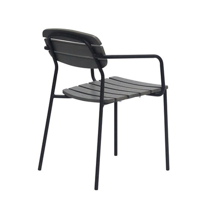 Euro Style - Kalmar Stackable Outdoor Armchairs, Dark Gray/Black - Set of 2 - 90792-DKGRY veiw 5