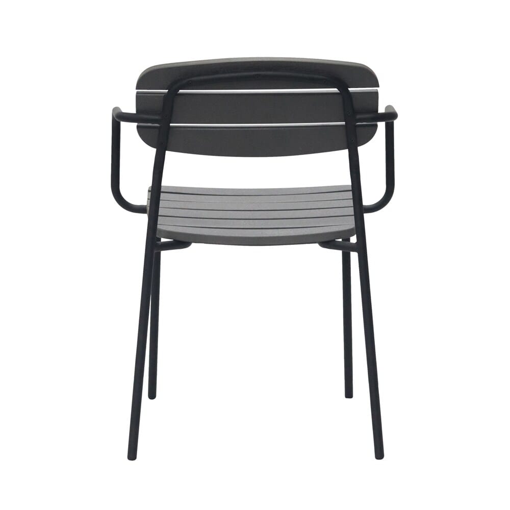 Euro Style - Kalmar Stackable Outdoor Armchairs, Dark Gray/Black - Set of 2 - 90792-DKGRY veiw 6