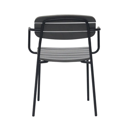 Euro Style - Kalmar Stackable Outdoor Armchairs, Dark Gray/Black - Set of 2 - 90792-DKGRY veiw 6