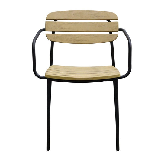 Euro Style - Kalmar Stackable Outdoor Armchairs, Natural/Black - Set of 2 - 90792-NAT veiw 2