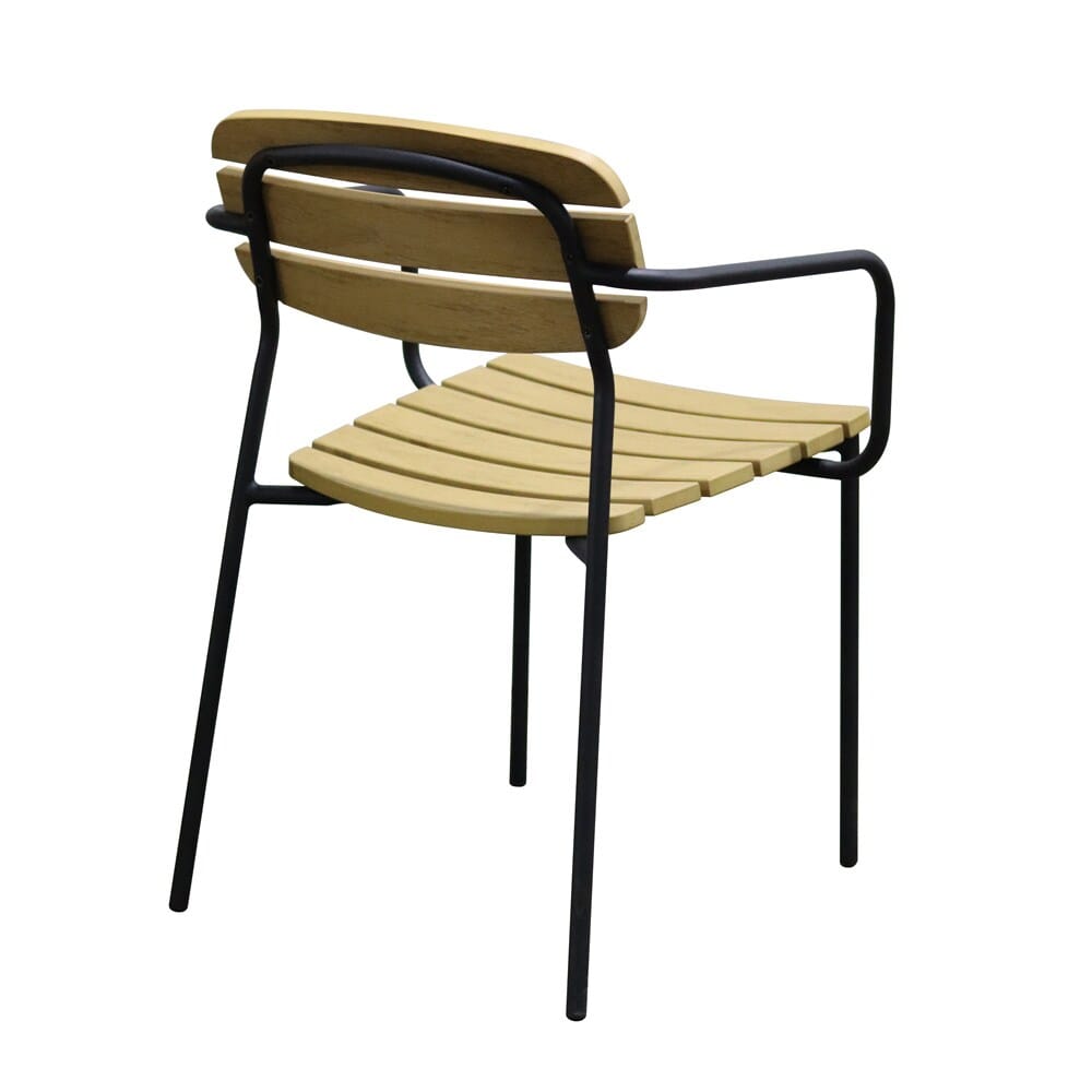 Euro Style - Kalmar Stackable Outdoor Armchairs, Natural/Black - Set of 2 - 90792-NAT veiw 5